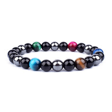 Load image into Gallery viewer, Natural Black Obsidian Hematite Tiger Eye Beads Bracelets Men for Magnetic Health Protection Women Soul Jewelry Pulsera Hombre
