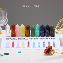 Load image into Gallery viewer, Natural Healing Gemstone Kit Reiki Hexagonal Column Crystal Point Mineral 10pcs/set
