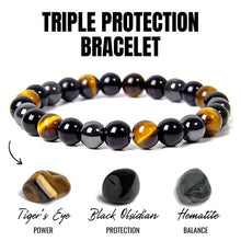 Load image into Gallery viewer, Natural Black Obsidian Hematite Tiger Eye Beads Bracelets Men for Magnetic Health Protection Women Soul Jewelry Pulsera Hombre
