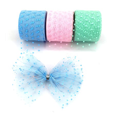 Load image into Gallery viewer, 6cm 25Yards Dot Tulle Colorful Spotted Mesh Baking Cake Topper Tutu Pom Bow Soft Squine Organza DIY Wedding Birthday Decoration
