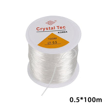 Load image into Gallery viewer, 100m Strong Elastic Crystal Beading Thread Cord Jewelry Making Necklace Bracelet DIY Beads String Stretchable Thickness 0.4-1mm
