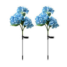 Load image into Gallery viewer, 2 Pack Hydrangea Flower Solar Led Light Outdoor Garden Lawn Lamps for Garden and Vegetable Patch Patio Country House Decoration
