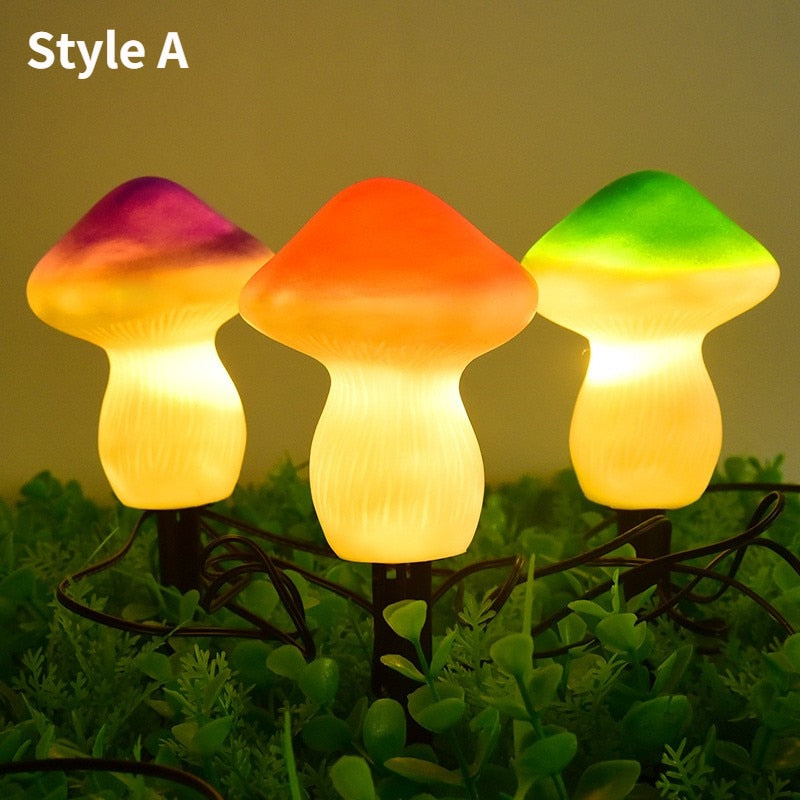 Solar Mushroom String Lights Smart Light Sense Garden Lights Outdoor Waterproof Lawn Lamp Patio Yard Christmas Landscape Decor