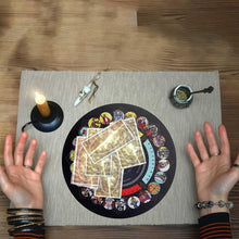 Load image into Gallery viewer, Divination Mat Tarot Card Tablecloth Metaphysical Pendulum Board Unqiue Witch Gift For Spiritual Healing Meditation 8.7in In
