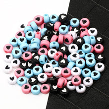 Load image into Gallery viewer, 200/300Pcs Mixed Charm Heart Acrylic Beads Flat Round Loose Spacer Beads For Needlework Diy Jewelry Making Bracelet Necklace
