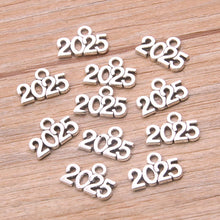 Load image into Gallery viewer, 60PCS 10*14mm Metal Alloy Photo Color Years Charms 2022 2023 2024 2025 Pendant For Jewelry Making DIY Handmade Craft
