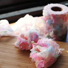 Load image into Gallery viewer, 6cm 2Yards Flowers Tulle Mesh Ribbon Colorful Organza Tape DIY Wedding Party Wear Gown Clothes
