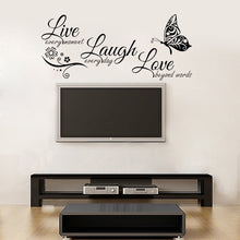 Load image into Gallery viewer, Live Laugh Love Butterfly Flower Wall Art Modern Wall Decals Quotes Vinyls Stickers Home Decor Living Room
