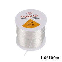 Load image into Gallery viewer, 100m Strong Elastic Crystal Beading Thread Cord Jewelry Making Necklace Bracelet DIY Beads String Stretchable Thickness 0.4-1mm
