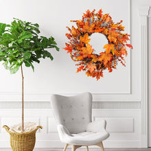 Load image into Gallery viewer, 45CM Artificial Autumn Wreath Fall Hanging Simulation Fall Garland Harvest Festival
