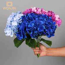 Load image into Gallery viewer, WQNJIN Large 5 Heads Artificial Flower Bunch Silk Hydrangea Wedding Bridal Bouquet Fake Flower Home Decor Flower Wall
