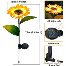 Load image into Gallery viewer, Solar Sunflowers Outside Garden Lawn Light IP65 Waterproof Solar Flowers Pathway Light for Patio Yard Wedding Holiday Decoration
