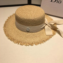 Load image into Gallery viewer, 2023 Summer Natural Raffia Straw Hat Large Wide Brim Sun Hats for Women  Panama Ladies UPF Travel Holiday Beige Beach Floppy Hat
