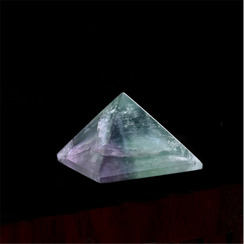 Raw Natural Rainbow Fluorite Quartz Crystal Pyramid Healing Gemstone