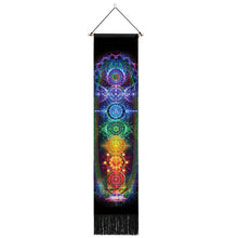 Load image into Gallery viewer, Seven Chakra Tapestry Vertical Wall Hanging Tree Of Life Tapestry Tassel Yoga Meditation Tapestry for Bedroom Living Decoration
