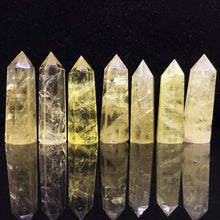 Load image into Gallery viewer, 30-60mm Natural Yellow Citrine Quartz Crystal Point Wand Hexagonal Column Obelisk Healing Treatment Stone
