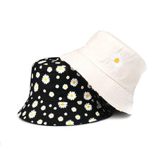 Load image into Gallery viewer, Summer Double-Sided Daisy Bucket Hats Women&#39;s Embroidery Hip Hop Panama Bob Caps Folded Beach Sun Fisherman Hat for Ladies Mens
