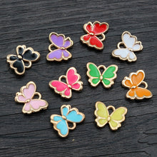 Load image into Gallery viewer, 20pcs 10x13mm Lovely Butterfly Charms Pendant Enamel Small Alloy Charms DIY Jewelry Making Accessories for Necklace Bracelet
