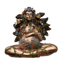 Load image into Gallery viewer, Mother Earth Statue Gaia Fairy with Butterfly Decorative Buddha Figurine Goddess Healing Chakra Meditation Mythic Home Decor
