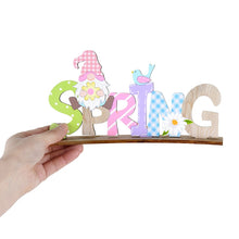 Load image into Gallery viewer, Easter Decorations Wooden Signs DIY Wood Craft for Spring Easter Rabbit Flower Gnome Ornament Desktop Centerpieces Decor Sign
