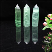 Load image into Gallery viewer, 60-70mm AAA Natural Green Fluorite Quartz Crystal Stone Hexagonal Wand Healing Point Obelisk Meditation Treatment Gemstone Decor
