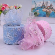 Load image into Gallery viewer, 6cm 5Yards Floret Tulle Daisy Ribbon Roll DIY Handmade Craft Hair Ornament Baking Cherry Blossoms Printed Mesh Fabric Supplies
