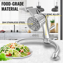 Load image into Gallery viewer, VEVOR Rotary Cheese Grater with U-Shaped Base 2.5L Bowl Round Multifunctional Mandoline Slicer Vegetable Potato Kitchen Gadgets
