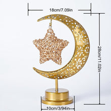 Load image into Gallery viewer, Ramadan Gold Moon Led Lights Ramadan Decoration Iron Art Fairy Lights Eid Al Adha Islamic Muslim Eid Mubarak Room Home Decor
