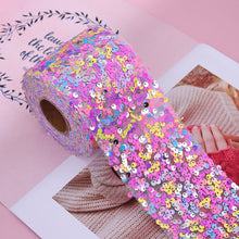 Load image into Gallery viewer, 5yards/lot 60mm 80mm Sequins Organza Stain Ribbon for Gift Bow Packaging Clothes Sewing Accessories Decoration
