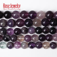 Load image into Gallery viewer, 4-6-8-10-12 mm Wholesale Natural Stone Dream Lace Color Purple Amethysts Crystals Round Loose Beads; Strand
