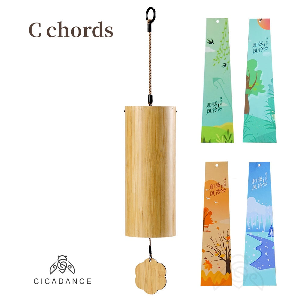 CICADANCE Bamboo Wind Chimes Chord Windchime Handmade Musical Bell Outdoor Windbell Garden Patio Home Decor Meditation Gifts