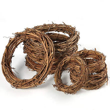 Load image into Gallery viewer, 10/12/15/20/25/30cm Round Natural Rattan Ring Christmas Garland Hanging Ornament DIY Floral Wreath Wedding Decoration Home Decor
