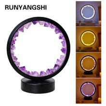 Load image into Gallery viewer, LED Rechargeable Bedside Lamp Natural Quartz Amethyst Cluster Night Lamp
