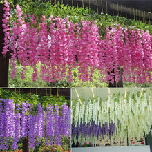 Load image into Gallery viewer, 12PCS Wisteria Artificial Flower Hanging Wreath Rattan Artificial Flower String Arch Wedding Home Decoration Garden Decoration
