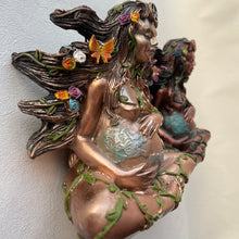 Load image into Gallery viewer, Mother Earth Statue Gaia Fairy with Butterfly Decorative Buddha Figurine Goddess Healing Chakra Meditation Mythic Home Decor
