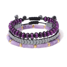 Load image into Gallery viewer, Natural Amethysts Bracelet Set Body-purify Slimming Healing Stone Bracelets For Women Men Loss Weight Yoga Meditation Jewelry
