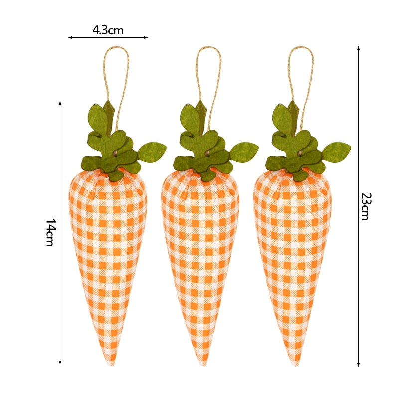 3/1pcs Nov Woven Easter Carrots Ornaments Hanging Pendant for Easter Home Decorations Supplies 2023 Kids Easter