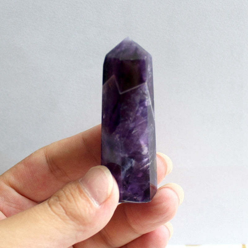 Raw Natural Banded Chevron Dream Amethyst Quartz Crystal Point Wand 30-70mm