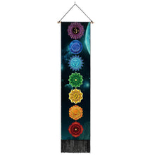 Load image into Gallery viewer, Seven Chakra Tapestry Vertical Wall Hanging Tree Of Life Tapestry Tassel Yoga Meditation Tapestry for Bedroom Living Decoration
