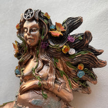 Load image into Gallery viewer, Mother Earth Statue Gaia Fairy with Butterfly Decorative Buddha Figurine Goddess Healing Chakra Meditation Mythic Home Decor
