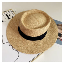 Load image into Gallery viewer, 2023 Summer Natural Raffia Straw Hat Large Wide Brim Sun Hats for Women  Panama Ladies UPF Travel Holiday Beige Beach Floppy Hat
