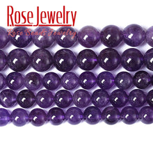 Load image into Gallery viewer, 4-6-8-10-12 mm Wholesale Natural Stone Dream Lace Color Purple Amethysts Crystals Round Loose Beads; Strand
