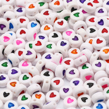 Load image into Gallery viewer, 200/300Pcs Mixed Charm Heart Acrylic Beads Flat Round Loose Spacer Beads For Needlework Diy Jewelry Making Bracelet Necklace
