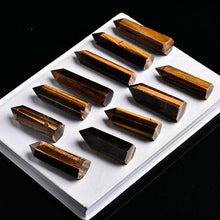 Load image into Gallery viewer, Raw Natural Tiger Eye Jade Quartz Crystal Point Hexagonal Wand 40-80mm
