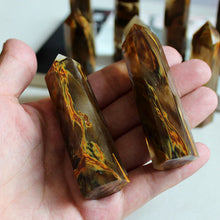 Load image into Gallery viewer, 60-90mm Natural Yellow Red Smelting Lemurian Citrine Quartz Crystal Point Hexagonal Wand
