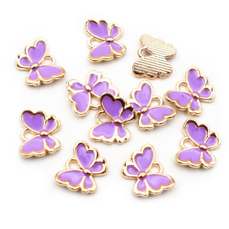 20pcs 10x13mm Lovely Butterfly Charms Pendant Enamel Small Alloy Charms DIY Jewelry Making Accessories for Necklace Bracelet