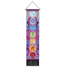 Load image into Gallery viewer, Seven Chakra Tapestry Vertical Wall Hanging Tree Of Life Tapestry Tassel Yoga Meditation Tapestry for Bedroom Living Decoration
