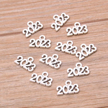 Load image into Gallery viewer, 60PCS 10*14mm Metal Alloy Photo Color Years Charms 2022 2023 2024 2025 Pendant For Jewelry Making DIY Handmade Craft
