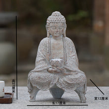 Load image into Gallery viewer, Buddha Statue Outdoor Solar Lamp Decoration Courtyard Garden New Chinese Buddha Zen Living Room Office Porch Decoration Resin
