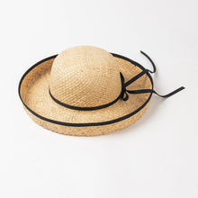 Load image into Gallery viewer, 2023 Summer Natural Raffia Straw Hat Large Wide Brim Sun Hats for Women  Panama Ladies UPF Travel Holiday Beige Beach Floppy Hat
